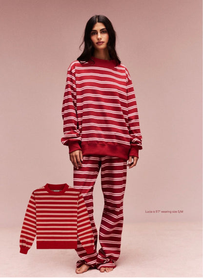 Striped Mockneck Pullover