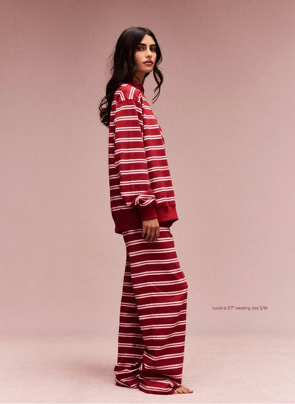 Striped Mockneck Pullover